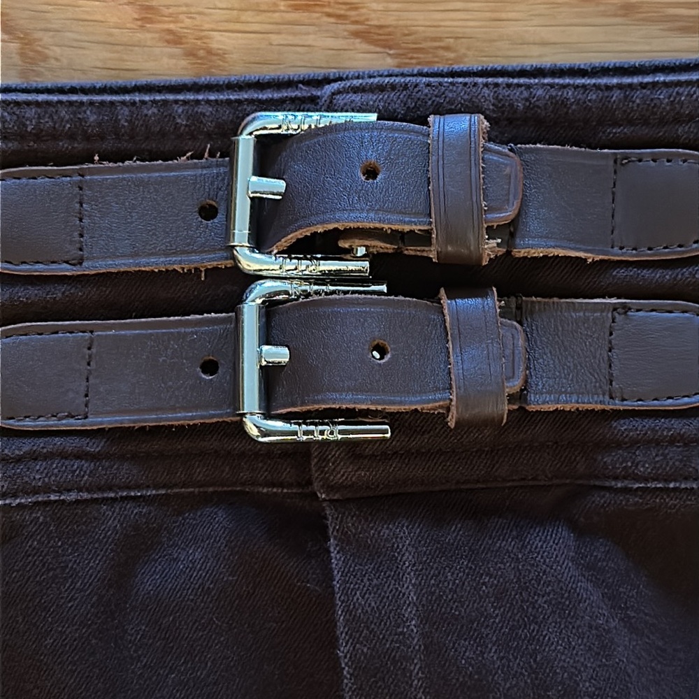Beautiful brown cotton/elastane Ralph Lauren skirt with leather accents in EUC - Picture 4 of 10